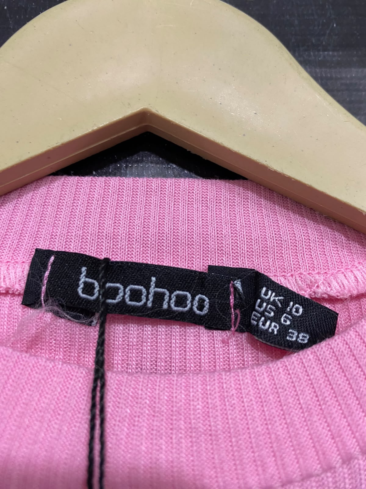 BOOHOO |M| BUST 17| A48| BUBBLEGUM PINK MOCK-NECK RIBBED TECHNICAL UTILITY BODYSUIT