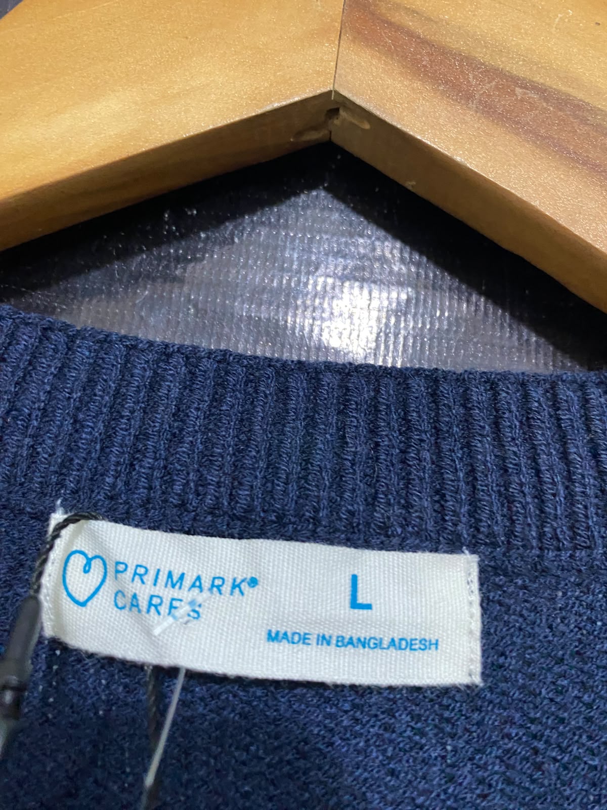 PRIMARK |L| BUST 22| A48| NAVY SANTA BEAR GRAPHIC KNIT TECHNICAL UTILITY SWEATER