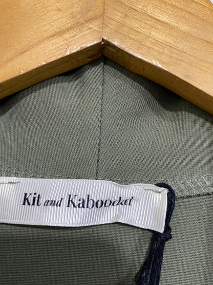 KIT AND KABOODAL |XL| BUST 25| A48| SAGE GREEN SHAWL-LAPEL TECHNICAL UTILITY COAT TUNIC