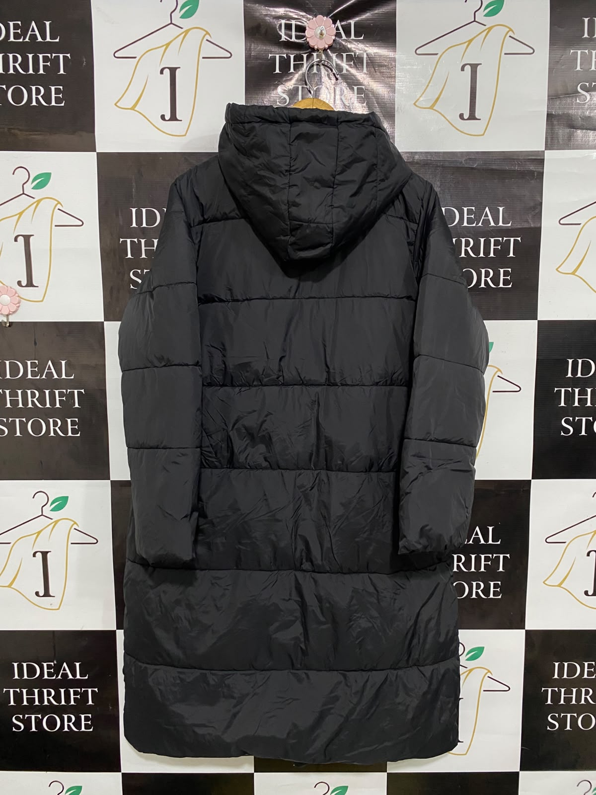 SHEIN |L| BUST 22| A24| BLACK HOODED LONG PUFFER TECHNICAL UTILITY COAT