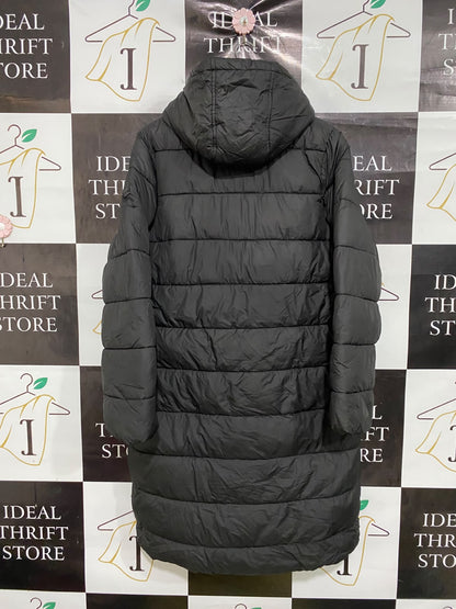 REGATTA |M| BUST 22| A20| SOLID BLACK QUILTED HOODED LONG PUFFER TECHNICAL UTILITY COAT