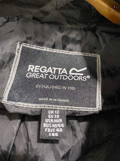 REGATTA |M| BUST 22| A20| SOLID BLACK QUILTED HOODED LONG PUFFER TECHNICAL UTILITY COAT