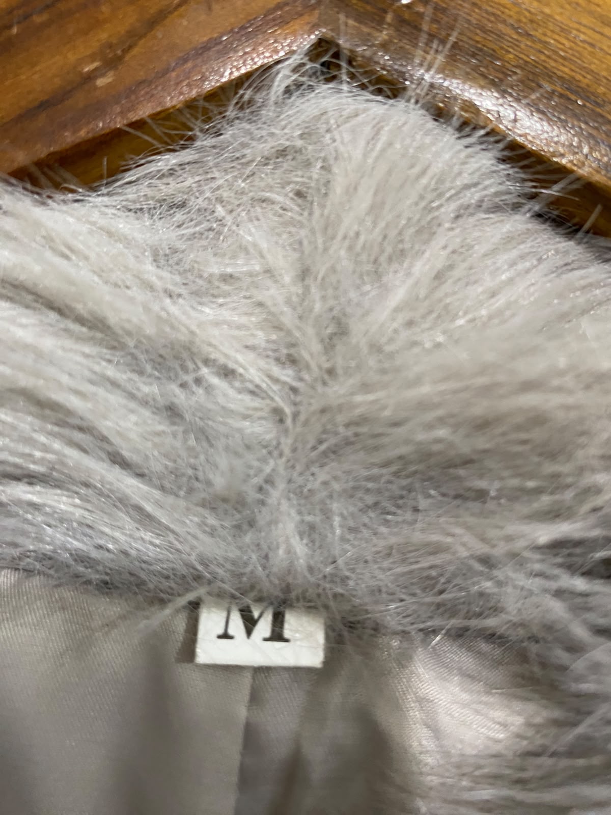 |M| BUST 22| A20| GREY FAUX-FUR OVERSIZED COLLAR TECHNICAL UTILITY JACKET