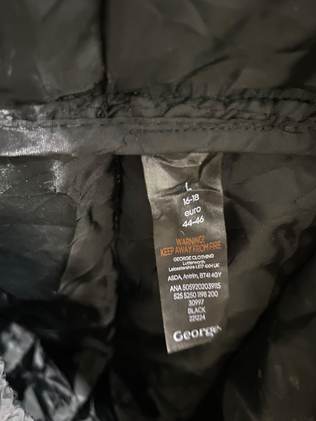 GEORGE |L| BUST 23| A20| SOLID BLACK WAIST-CINCHED HOODED LONG PUFFER TECHNICAL UTILITY COAT