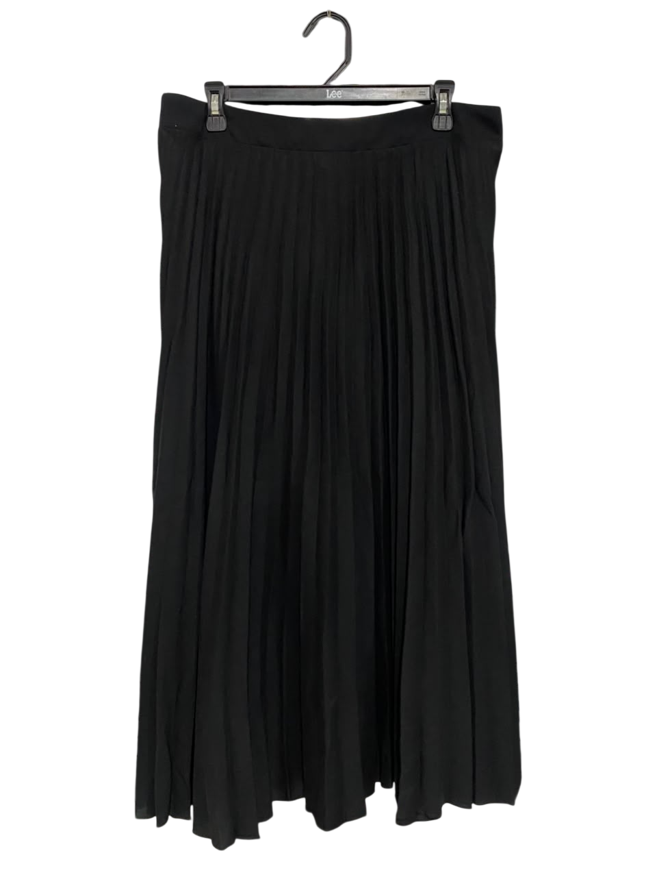 NEW LOOK |XL| WAIST 33| A49| BLACK PLEATED TECHNICAL UTILITY MIDI SKIRT