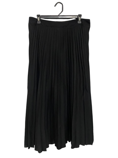 NEW LOOK |XL| WAIST 33| A49| BLACK PLEATED TECHNICAL UTILITY MIDI SKIRT
