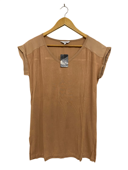 NEXT |M| BUST 19| A49| CAMEL NEXT CONTRAST-SHOULDER TECHNICAL UTILITY TUNIC TOP