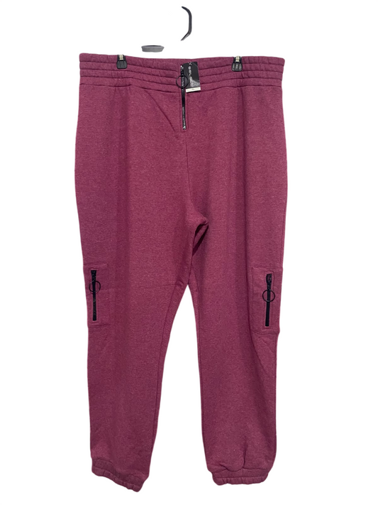 SELECT |XL| WAIST 38| A50| MAUVE HEATHERED TECHNICAL UTILITY JOGGERS WITH ZIP POCKETS