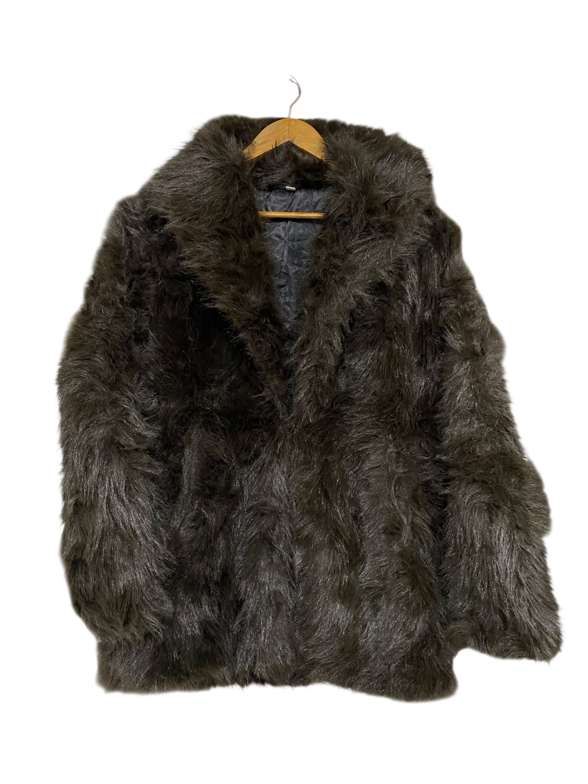 |M| BUST 23| A50| DARK BROWN SHAGGY FAUX FUR TECHNICAL UTILITY COAT