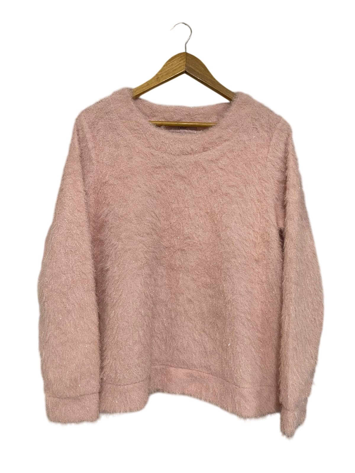 NEXT |L| BUST 21| A50| BLUSH PINK FLUFFY TEXTURED CREWNECK TECHNICAL UTILITY SWEATER