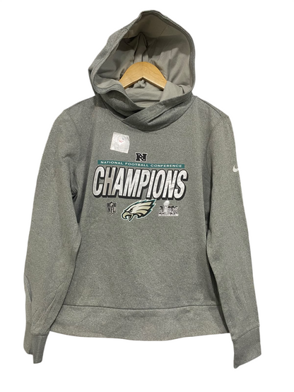 NIKE |S| BUST 20| A51| GREY NIKE PHILADELPHIA EAGLES NFC CHAMPIONS TECHNICAL UTILITY HOODIE