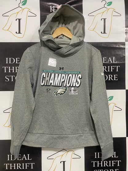 NIKE |S| BUST 20| A51| GREY NIKE PHILADELPHIA EAGLES NFC CHAMPIONS TECHNICAL UTILITY HOODIE