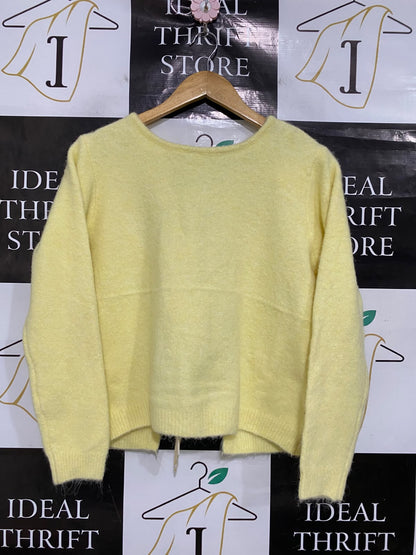 KILKL |M| BUST 21| A51| YELLOW OPEN-FRONT TIE-BACK TECHNICAL UTILITY CARDIGAN