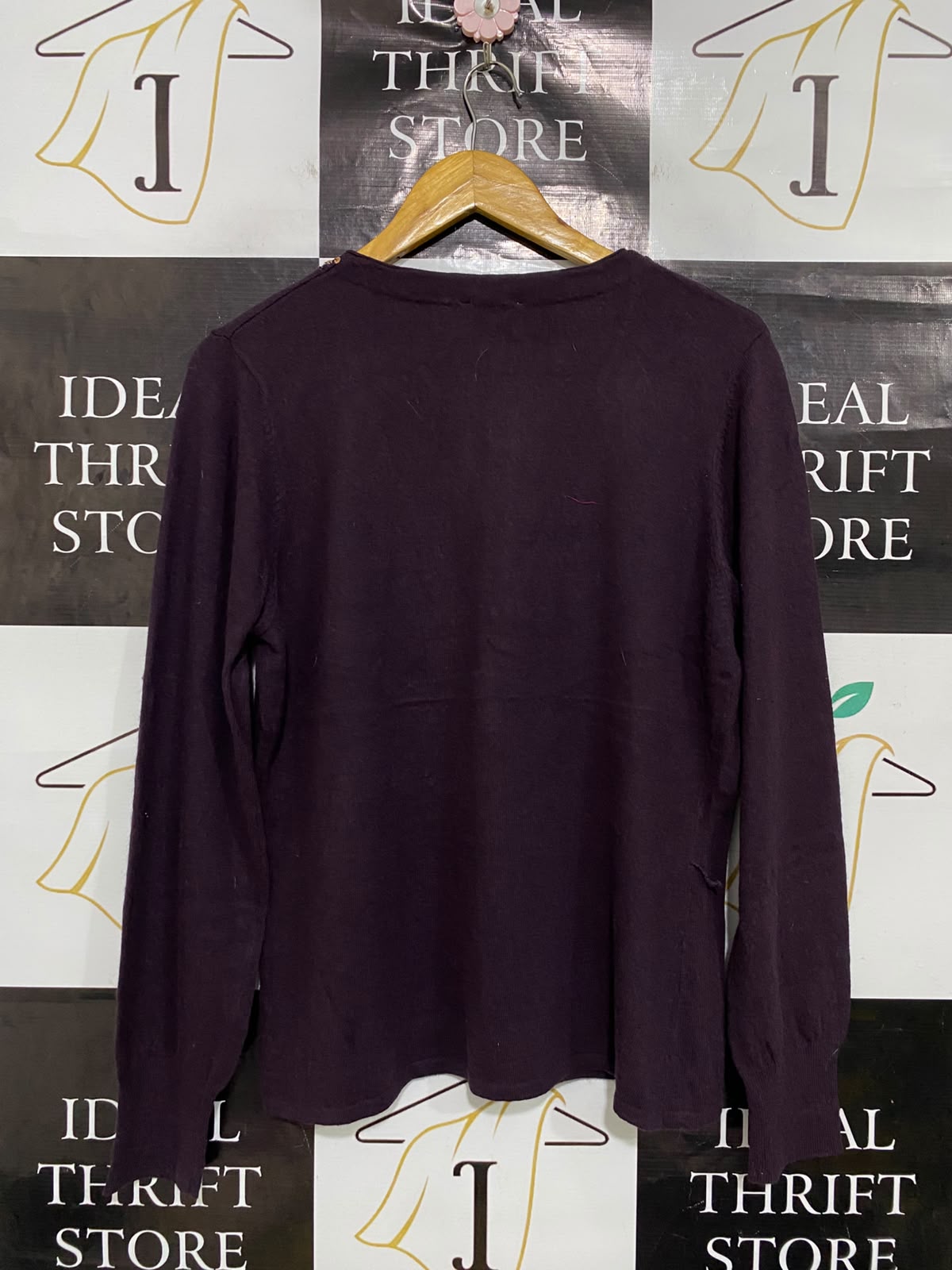 CC |L| BUST 20| A51| DEEP PLUM BEADED AND SEQUINNED V-NECK TECHNICAL UTILITY CARDIGAN