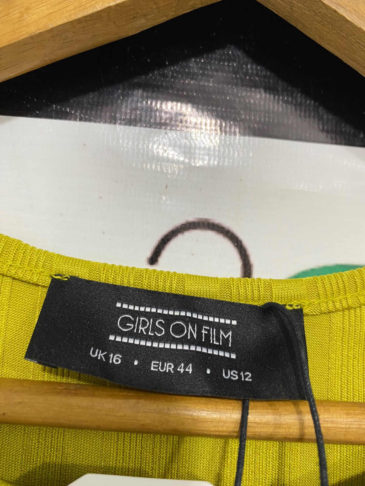 GIRLS ON FILM |L| BUST 19| A50| LIME GREEN TWIST-FRONT RIBBED TECHNICAL UTILITY MIDI DRESS