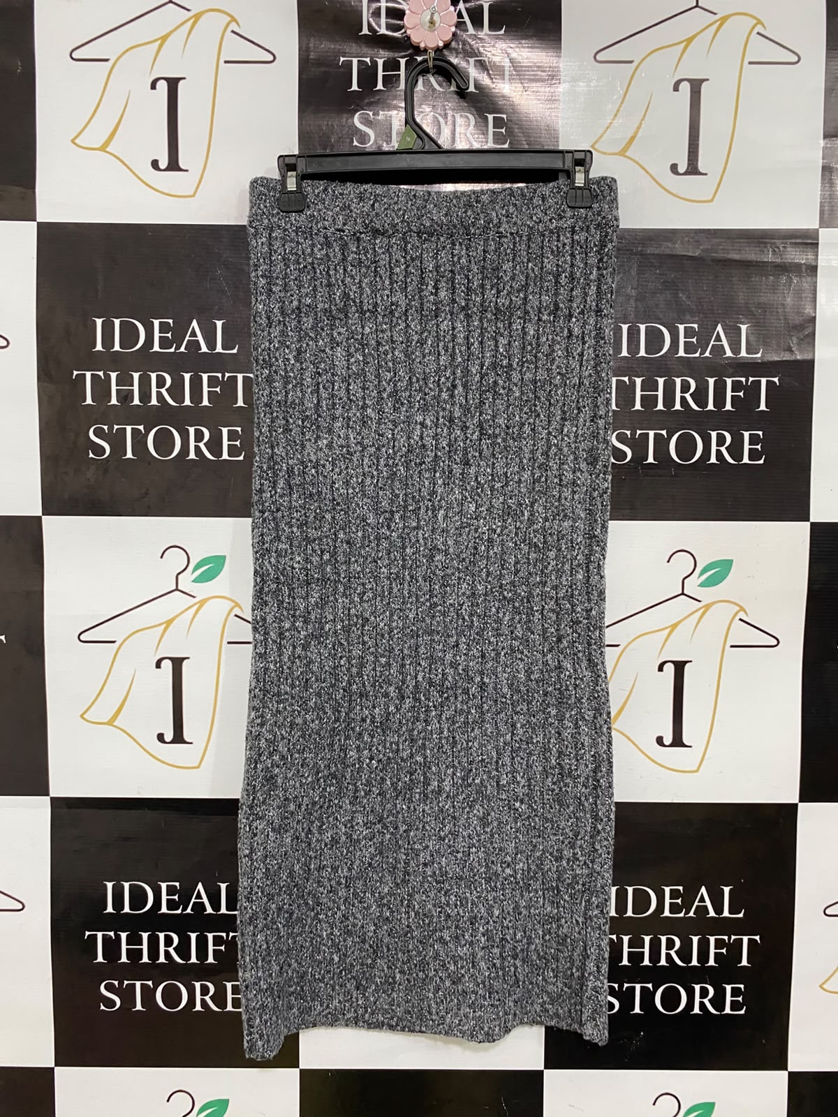ZARA |M| WAIST 28| A50| CHARCOAL GREY HEATHERED ZARA RIBBED TECHNICAL UTILITY MIDI SKIRT