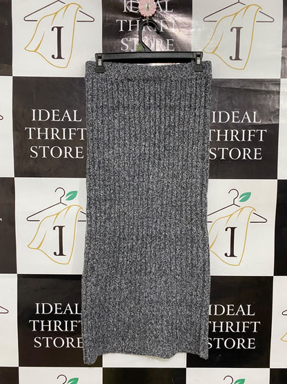 ZARA |M| WAIST 28| A50| CHARCOAL GREY HEATHERED ZARA RIBBED TECHNICAL UTILITY MIDI SKIRT