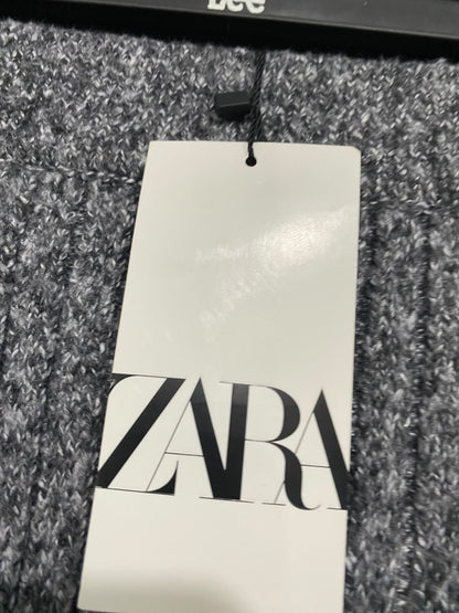 ZARA |M| WAIST 28| A50| CHARCOAL GREY HEATHERED ZARA RIBBED TECHNICAL UTILITY MIDI SKIRT
