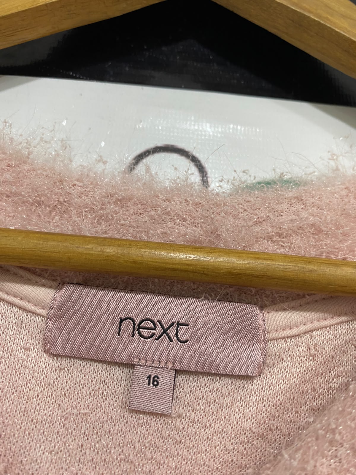 NEXT |L| BUST 21| A50| BLUSH PINK FLUFFY TEXTURED CREWNECK TECHNICAL UTILITY SWEATER