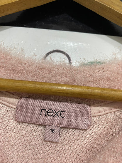 NEXT |L| BUST 21| A50| BLUSH PINK FLUFFY TEXTURED CREWNECK TECHNICAL UTILITY SWEATER