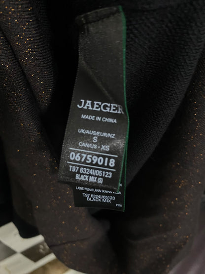 JAEGER |S| BUST 20| A50| BLACK AND BROWN COLORBLOCK TURTLENECK TECHNICAL UTILITY MAXI DRESS