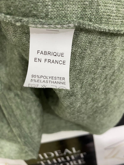 FABRIQUE EN FRANCE |M| A50| SAGE GREEN HEATHERED BUTTON-UP CARDIGAN AND WIDE-LEG PANTS TECHNICAL UTILITY SET