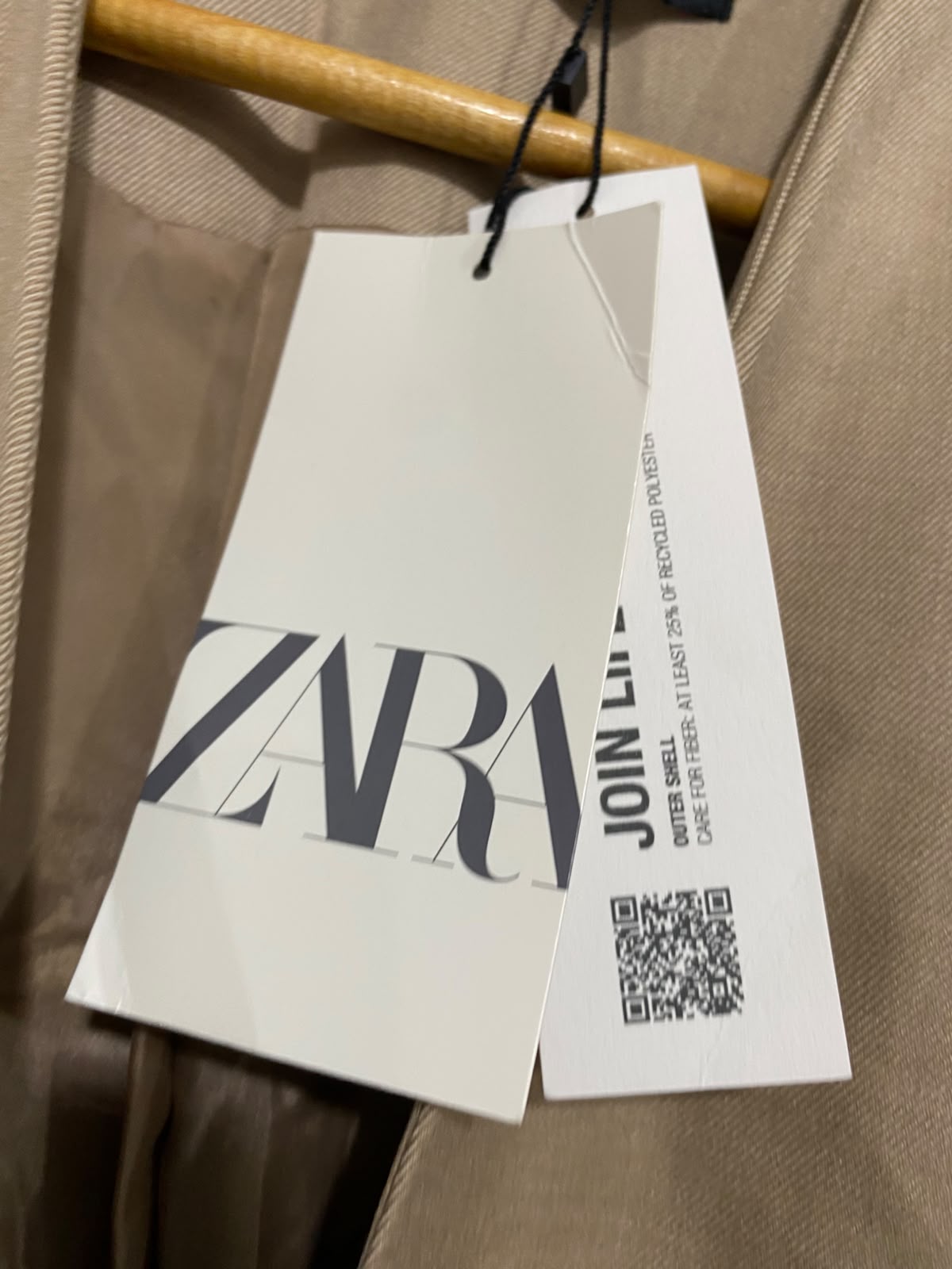 ZARA |M| BUST 17| A50| CAMEL ZARA COLLARLESS SINGLE-BUTTON TECHNICAL UTILITY BLAZER