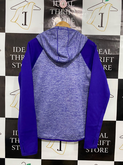UNDER ARMOUR |M| BUST 21| A50| PURPLE AND HEATHERED VIOLET UNDER ARMOUR HOODED TECHNICAL UTILITY SWEATSHIRT