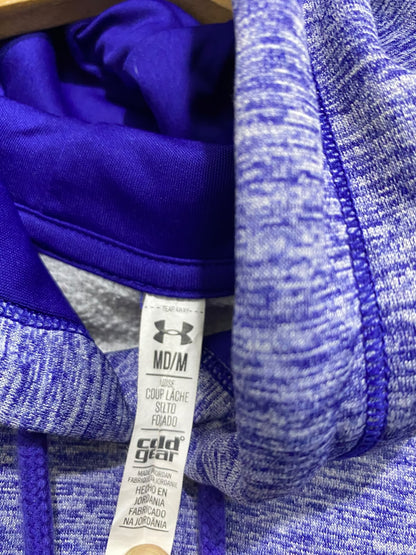 UNDER ARMOUR |M| BUST 21| A50| PURPLE AND HEATHERED VIOLET UNDER ARMOUR HOODED TECHNICAL UTILITY SWEATSHIRT