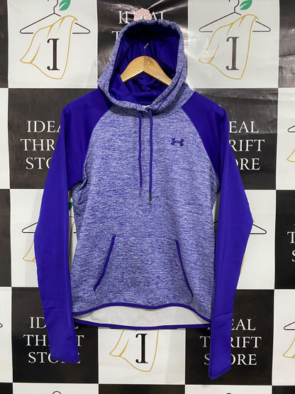 UNDER ARMOUR |M| BUST 21| A50| PURPLE AND HEATHERED VIOLET UNDER ARMOUR HOODED TECHNICAL UTILITY SWEATSHIRT