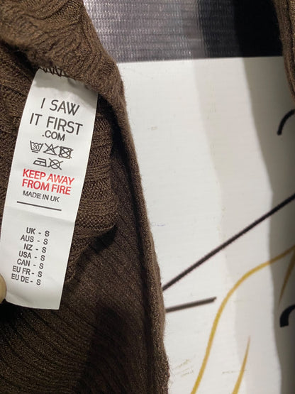 I SAW IT FIRST |XS| BUST 11| A50| DARK BROWN RIBBED HALF-ZIP TECHNICAL UTILITY BODYSUIT