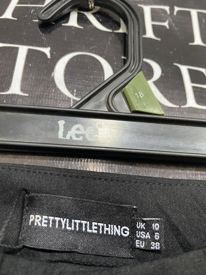 PRETTYLITTLE THING |M| WAIST 28| A50| BLACK WIDE-LEG CARGO PANTS WITH FLAP POCKETS