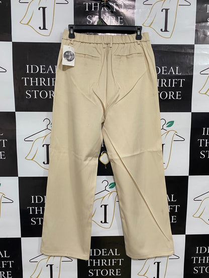 FASHION |M| WAIST 29| A50| BEIGE TAILORED WIDE-LEG TECHNICAL UTILITY TROUSERS
