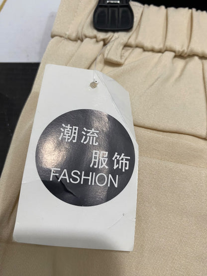 FASHION |M| WAIST 29| A50| BEIGE TAILORED WIDE-LEG TECHNICAL UTILITY TROUSERS