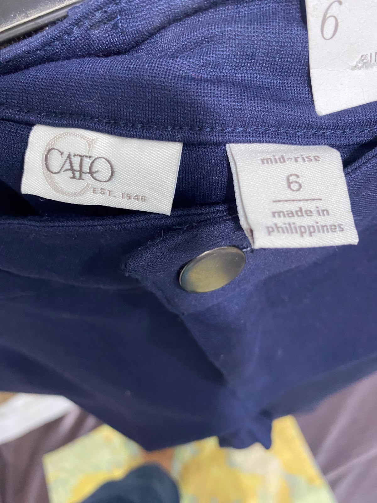 CATO |L| WAIST 31| A50| NAVY BLUE TECHNICAL UTILITY STRETCH TROUSERS