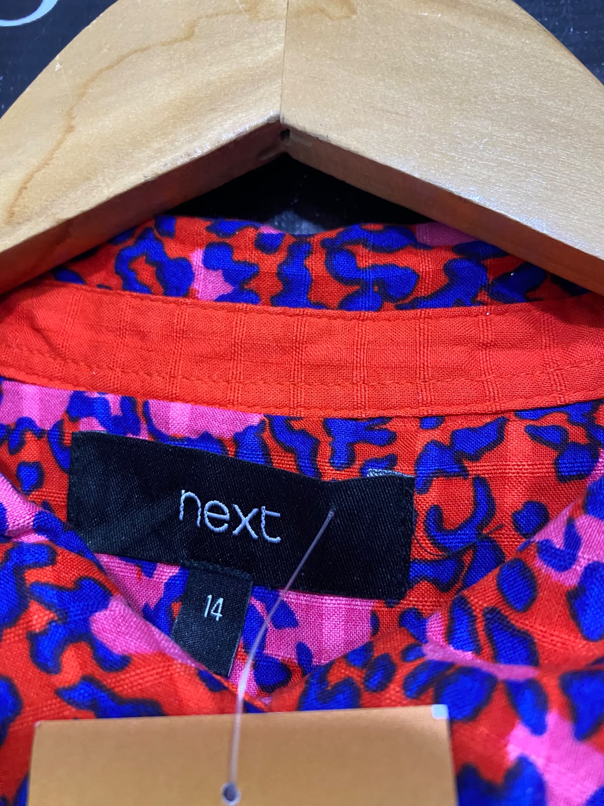 NEXT |L| BUST 20| A50| PINK AND PURPLE ABSTRACT FLORAL TECHNICAL UTILITY SHIRT DRESS
