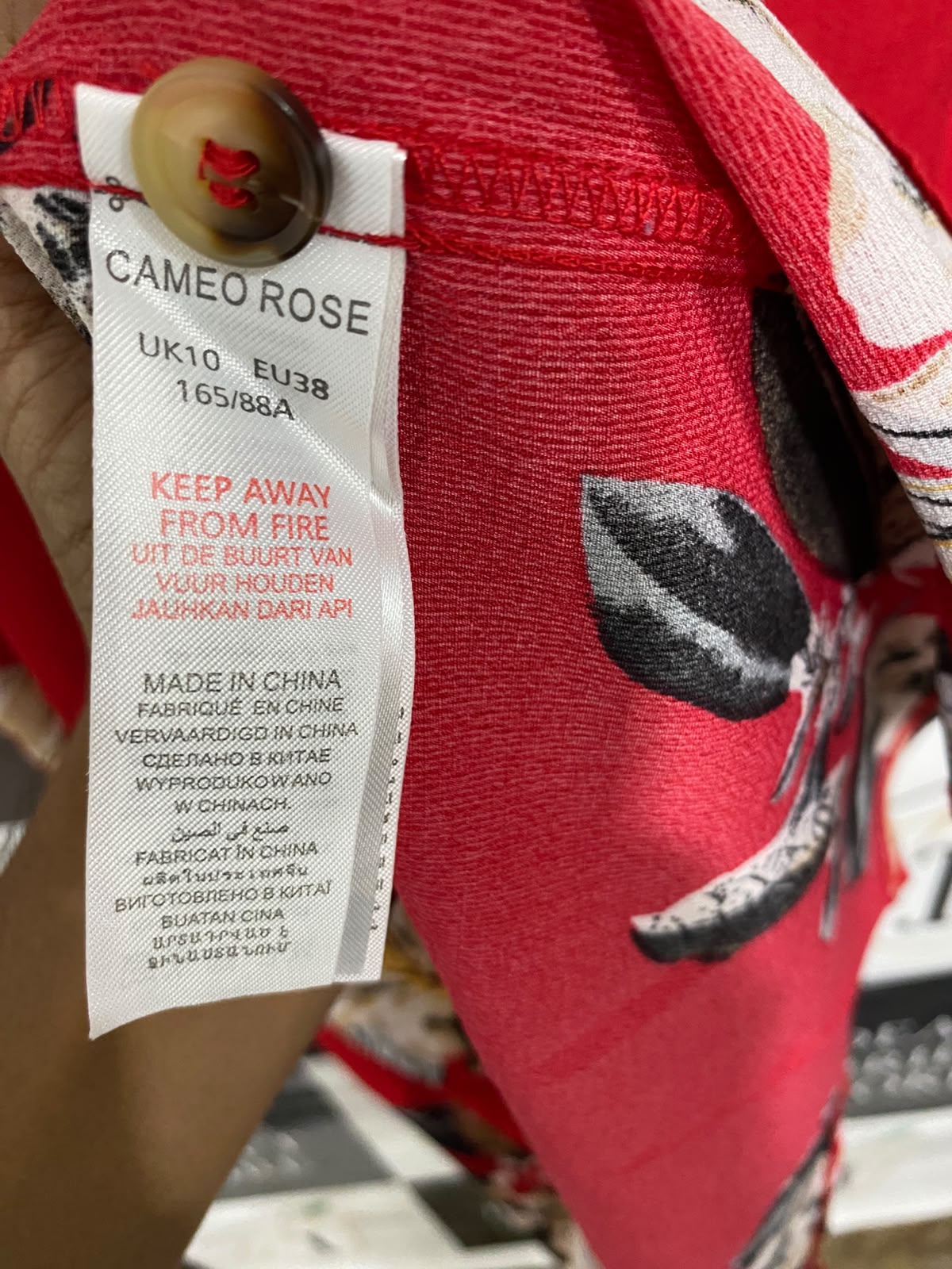 CAME ROSE |M| BUST 19| A50| RED FLORAL PRINT CAMCO ROSE TECHNICAL UTILITY SHIRT DRESS
