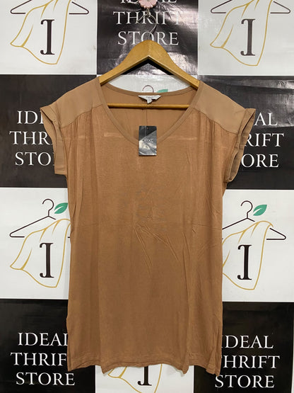 NEXT |M| BUST 19| A49| CAMEL NEXT CONTRAST-SHOULDER TECHNICAL UTILITY TUNIC TOP