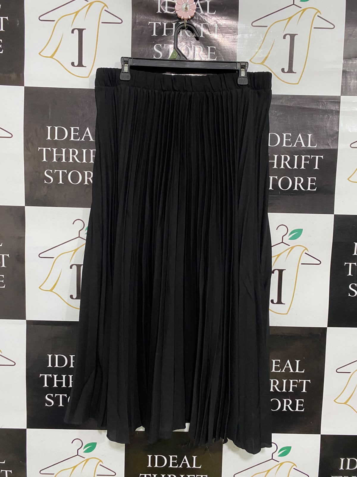 NEW LOOK |XL| WAIST 33| A49| BLACK PLEATED TECHNICAL UTILITY MIDI SKIRT