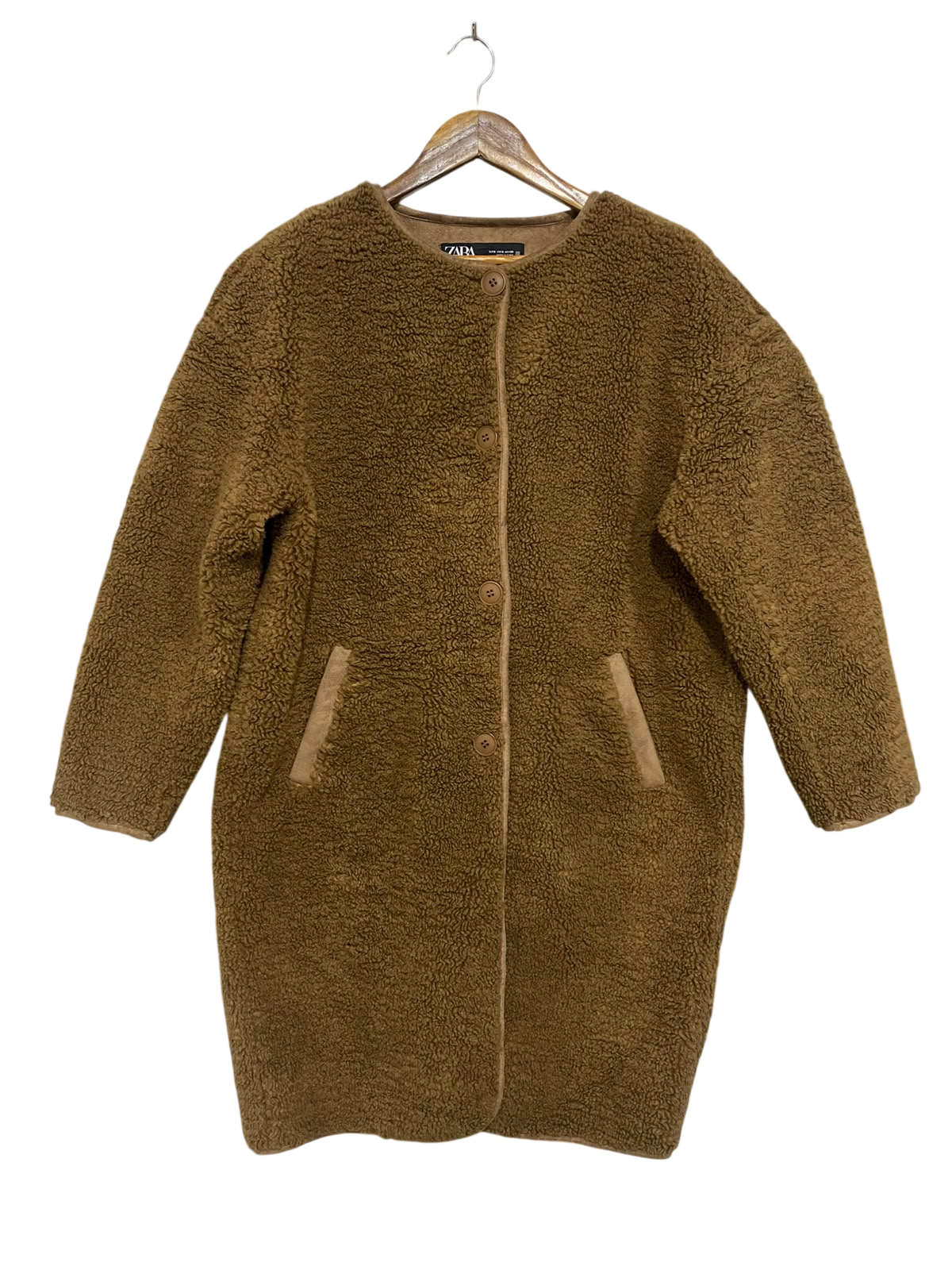 ZARA |S| BUST 24| A51| BROWN ZARA SHERPA FLEECE COAT TECHNICAL UTILITY OUTERWEAR