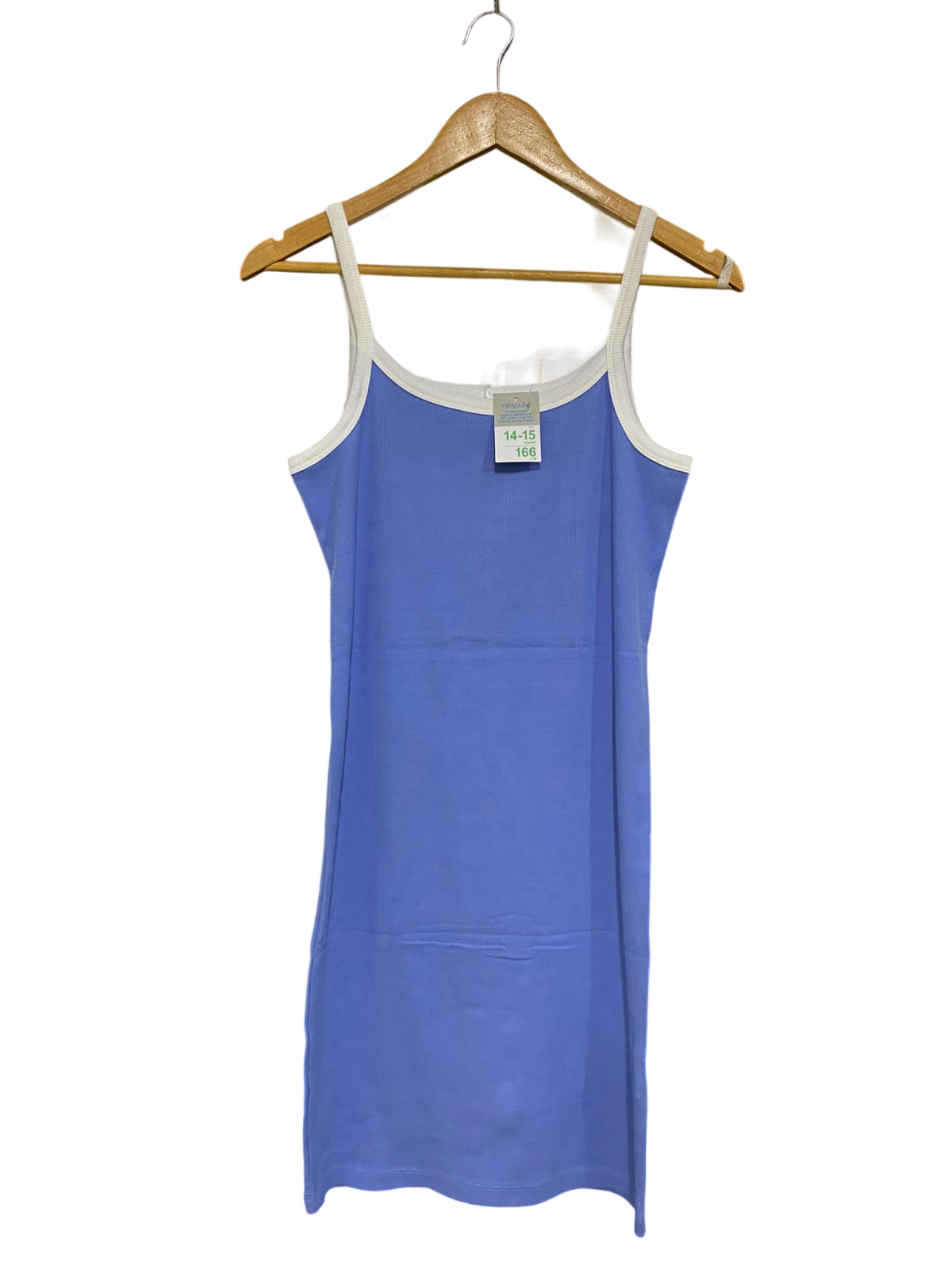 PRIMARK |XS| BUST 16| A51| BLUE-AND-WHITE CONTRAST-TRIM TECHNICAL UTILITY CAMI DRESS