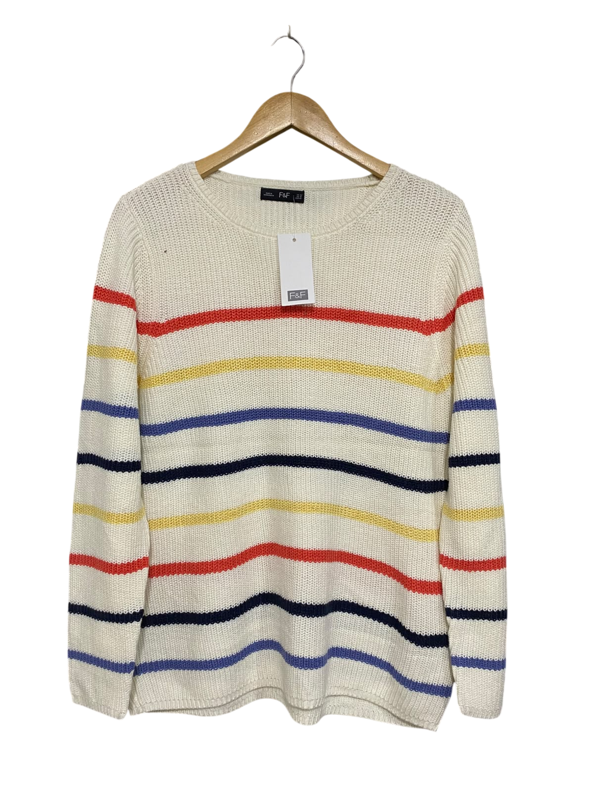 F&F |L| BUST 19| A52| MULTI-STRIPE CREW-NECK TECHNICAL UTILITY SWEATER