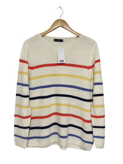 F&F |L| BUST 19| A52| MULTI-STRIPE CREW-NECK TECHNICAL UTILITY SWEATER