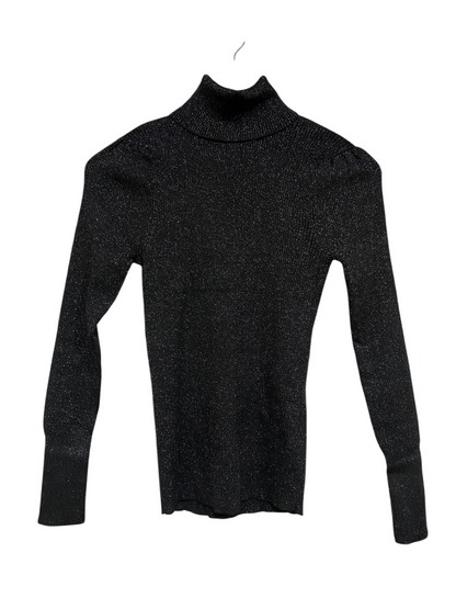 PRIMARK CARES |S| BUST 13| A52| BLACK GLITTER TURTLENECK TECHNICAL UTILITY SWEATER