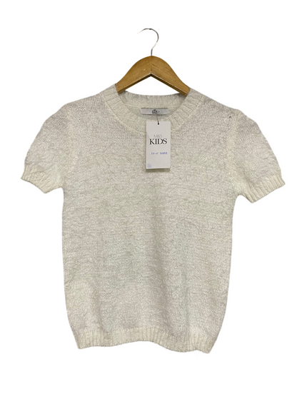 M&S |XS| BUST 16| A52| WHITE SHORT-SLEEVE TEXTURED TECHNICAL UTILITY TOP