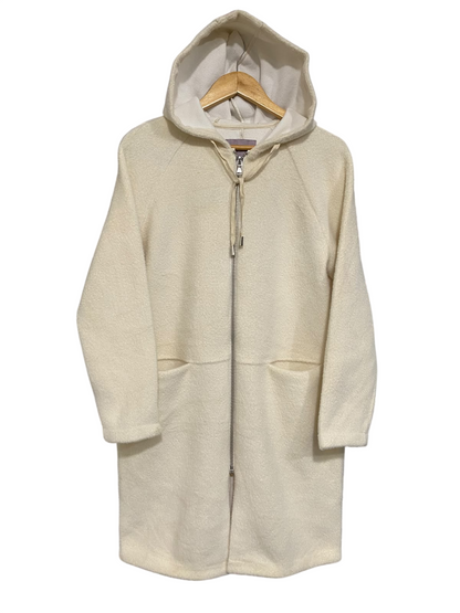 ANA JAKOBS |XS/S| BUST 20| A52| CREAM HOODED FULL-ZIP TECHNICAL UTILITY COAT