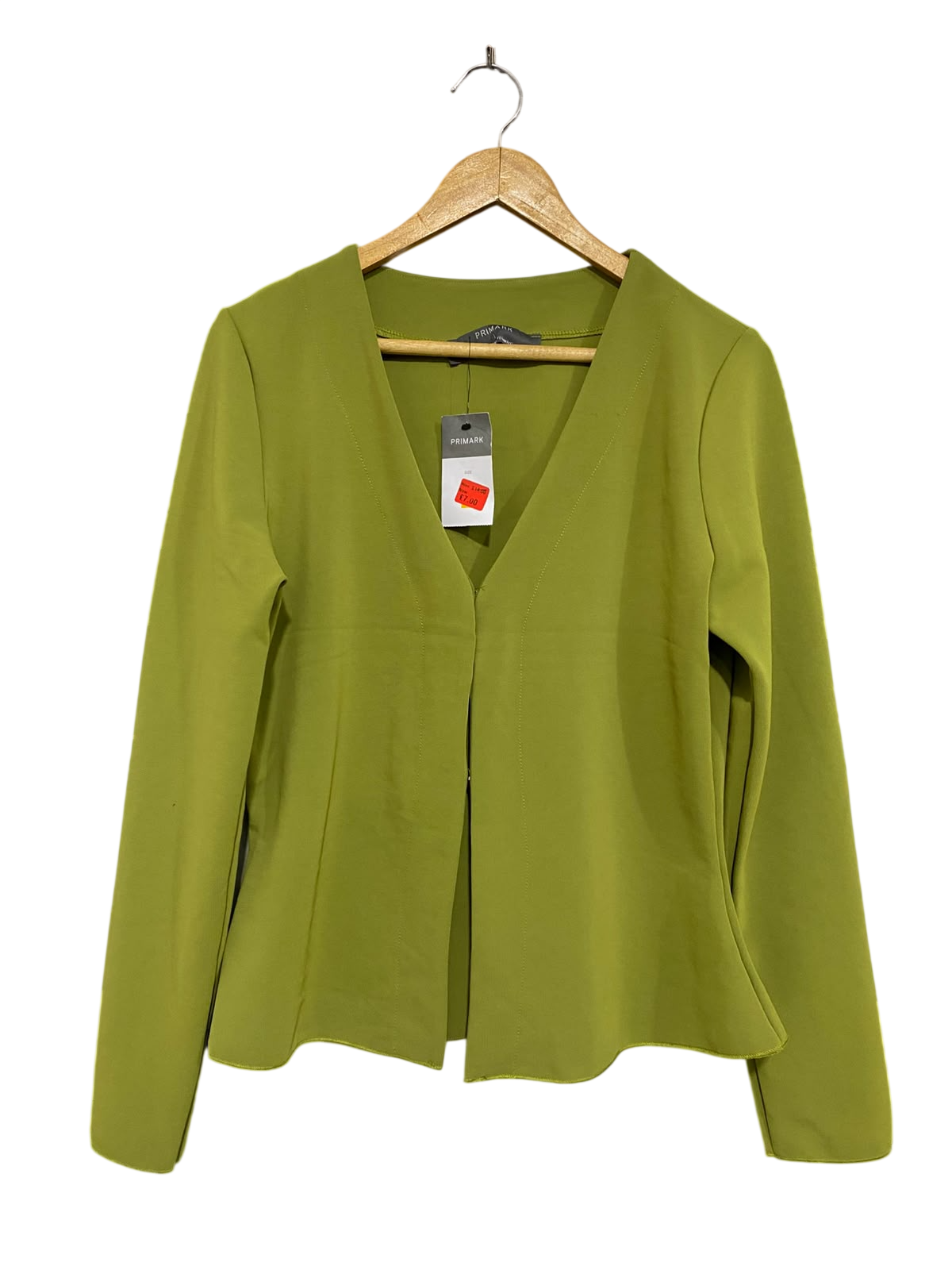 PRIMARK |L| BUST 20| A52| OLIVE GREEN V-NECK PEPLUM TECHNICAL UTILITY JACKET
