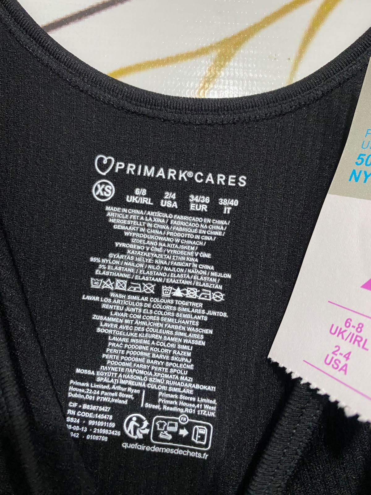 PRIMARK |XS| BUST 11| A52| BLACK RIBBED SCOOP-NECK TECHNICAL UTILITY BODYSUIT