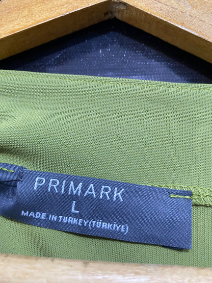 PRIMARK |L| BUST 20| A52| OLIVE GREEN V-NECK PEPLUM TECHNICAL UTILITY JACKET