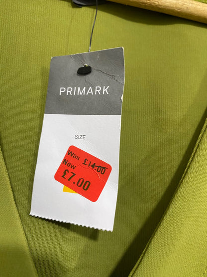 PRIMARK |L| BUST 20| A52| OLIVE GREEN V-NECK PEPLUM TECHNICAL UTILITY JACKET